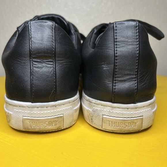 Thursday Premier Everyday Shoes Men's 12 Black White Leather Low Top Sneakers - Picture 9 of 14